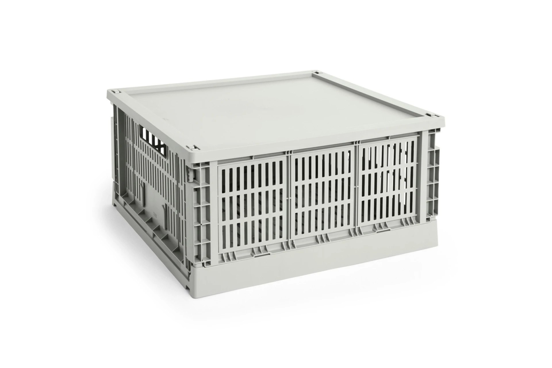HAY Colour Crate Lid Plastic Large Square Grey
