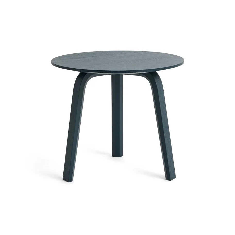 Bella Coffee Table D45 x H39 Blue charcoal water-based lacquered solid oak