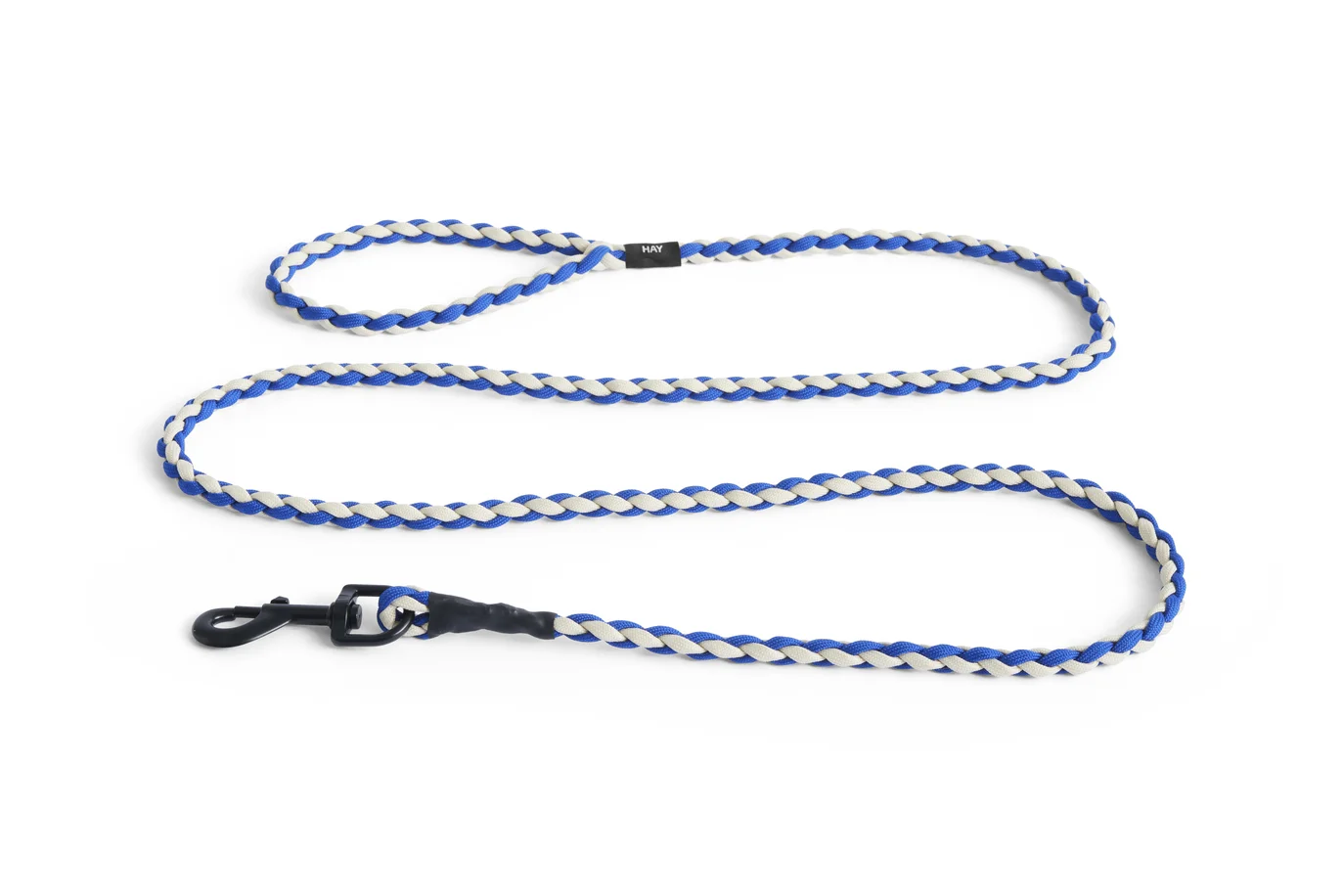 HAY Dogs Leash Braided Blue, off-white