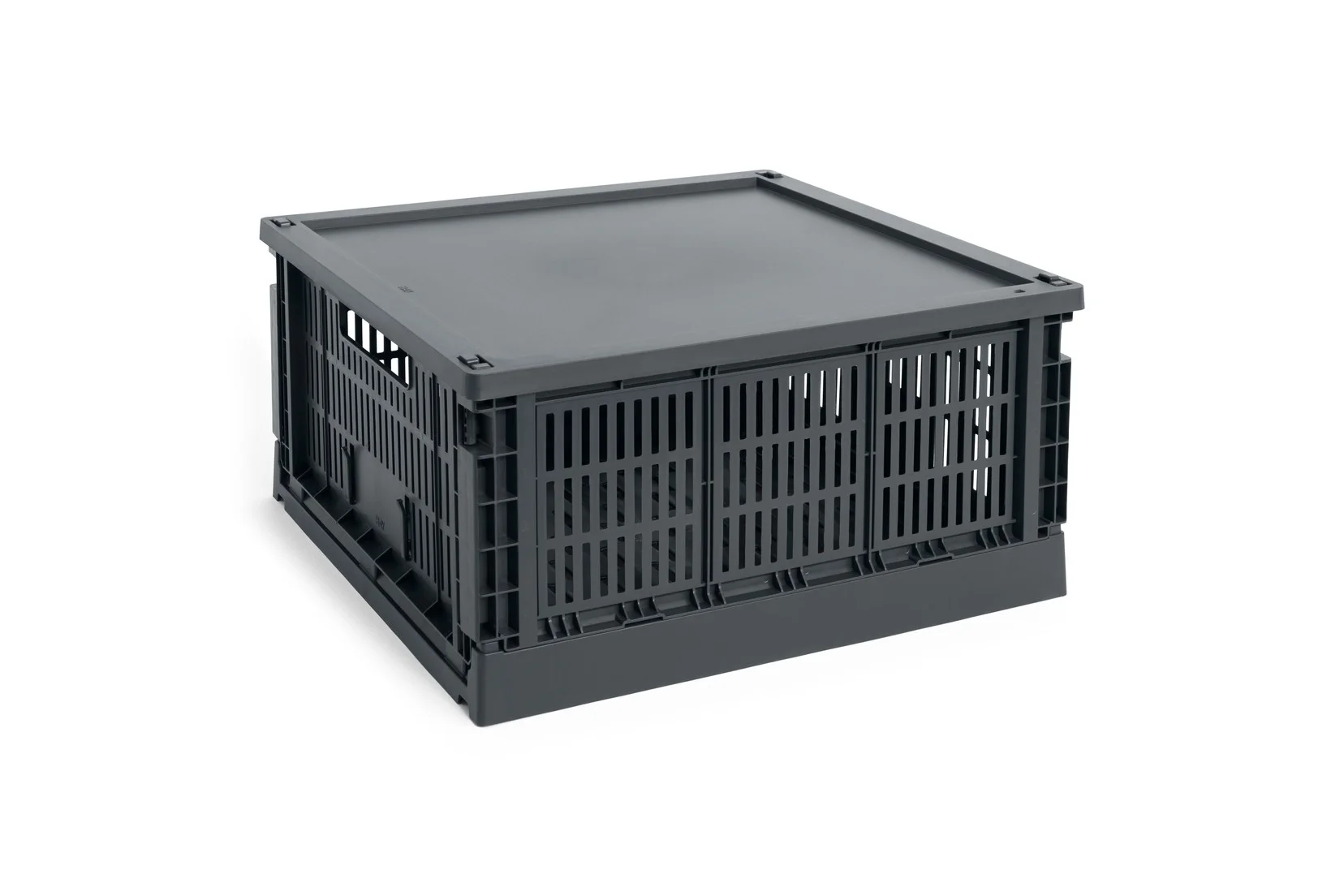 HAY Colour Crate Lid Plastic Large Square Charcoal