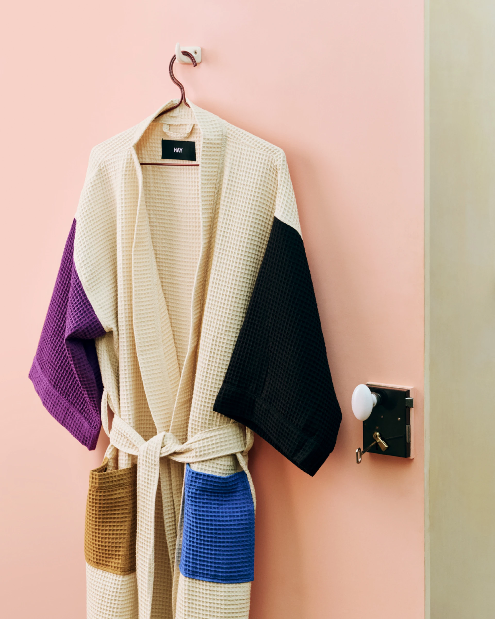 Waffle Bathrobe Cream multi