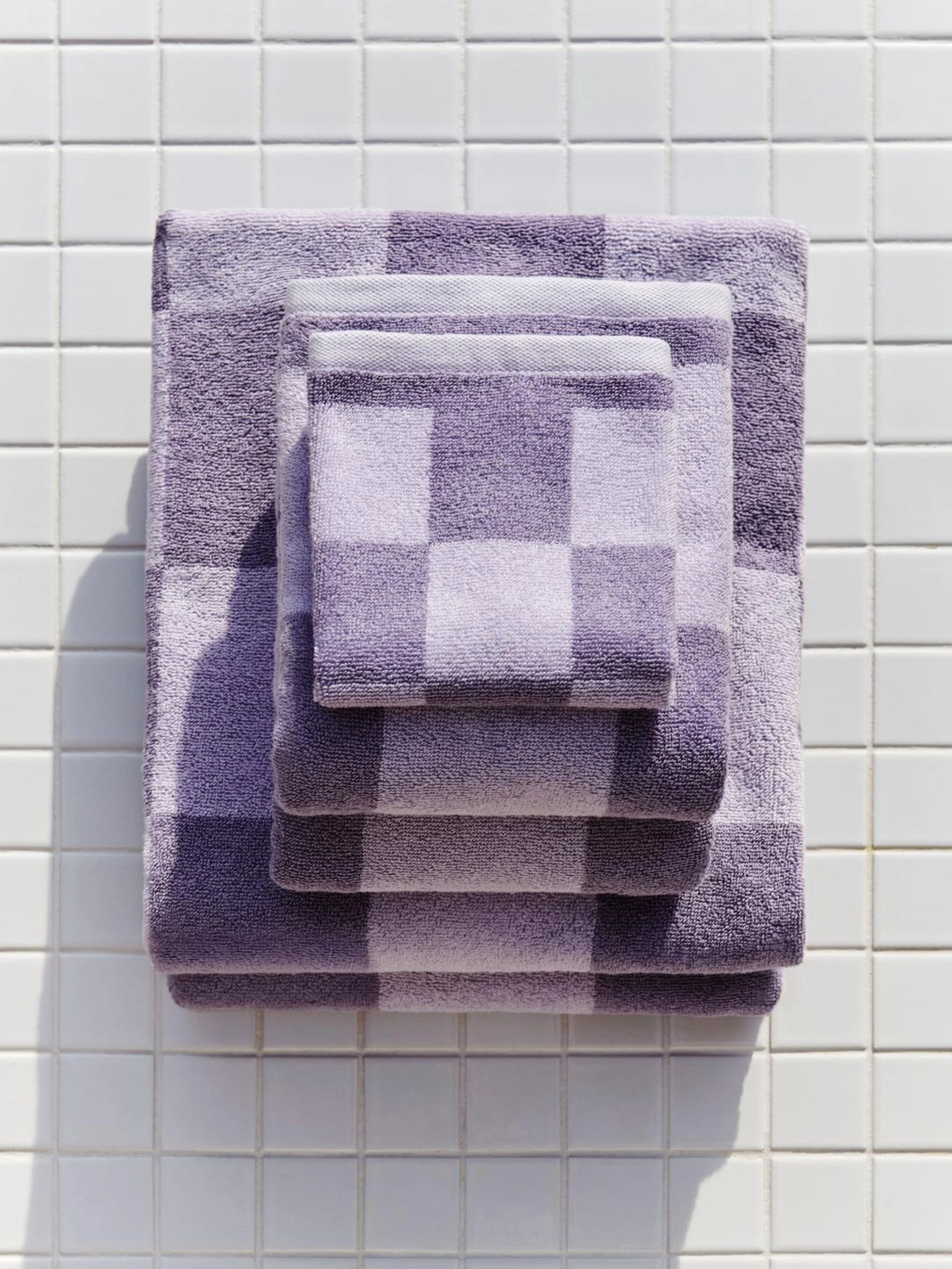 Check Bath Towel Lavender