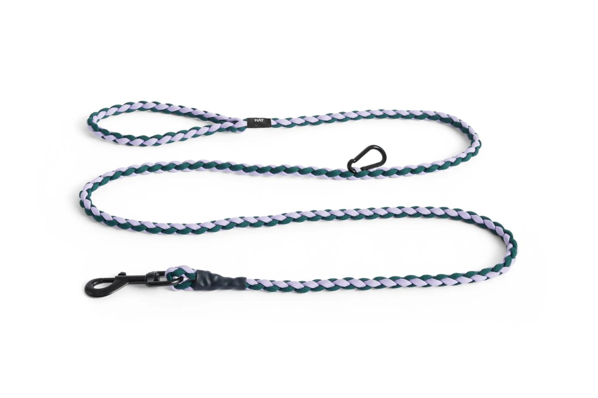 HAY Dogs Leash Braided Adjustable M/L Lavender, green