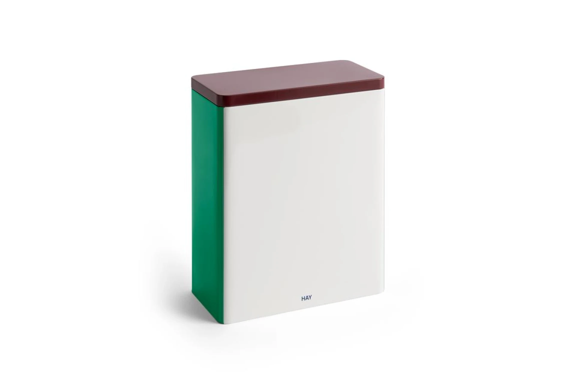 Tin Container X-Large Off-White, burgundy and green