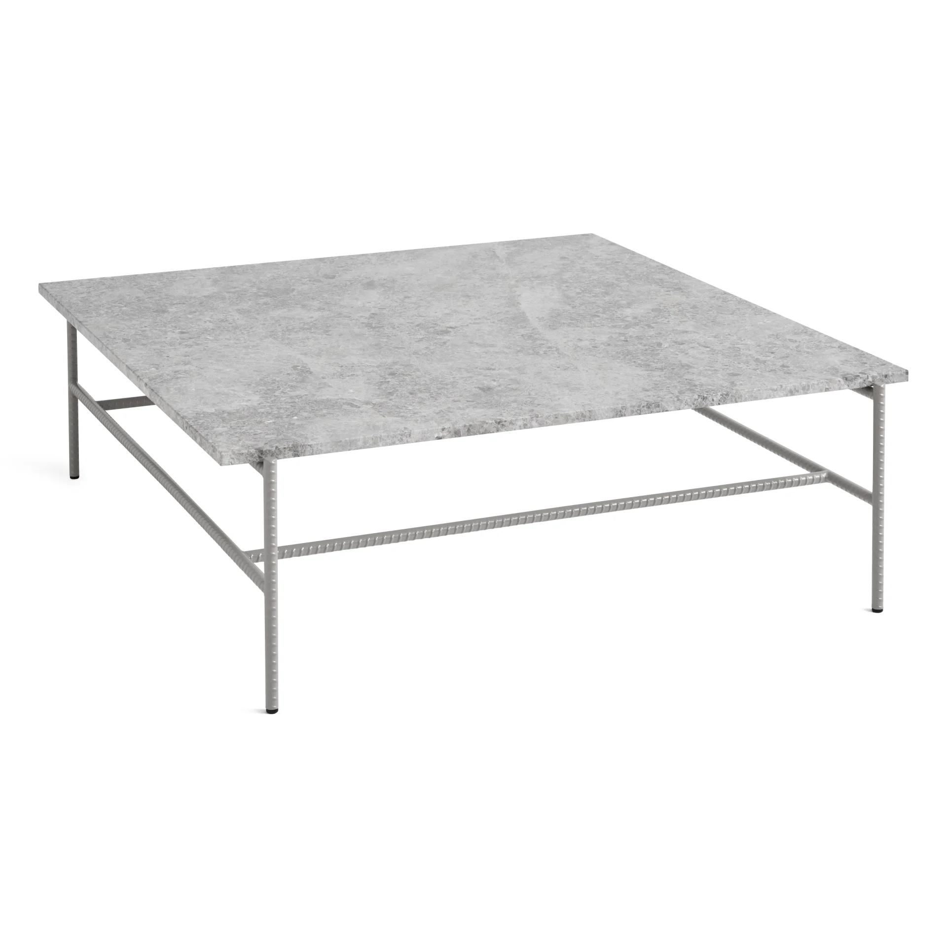 Rebar Square Coffee Table Fossil grey frame with Marble tabletop L100 x W104 x H33 