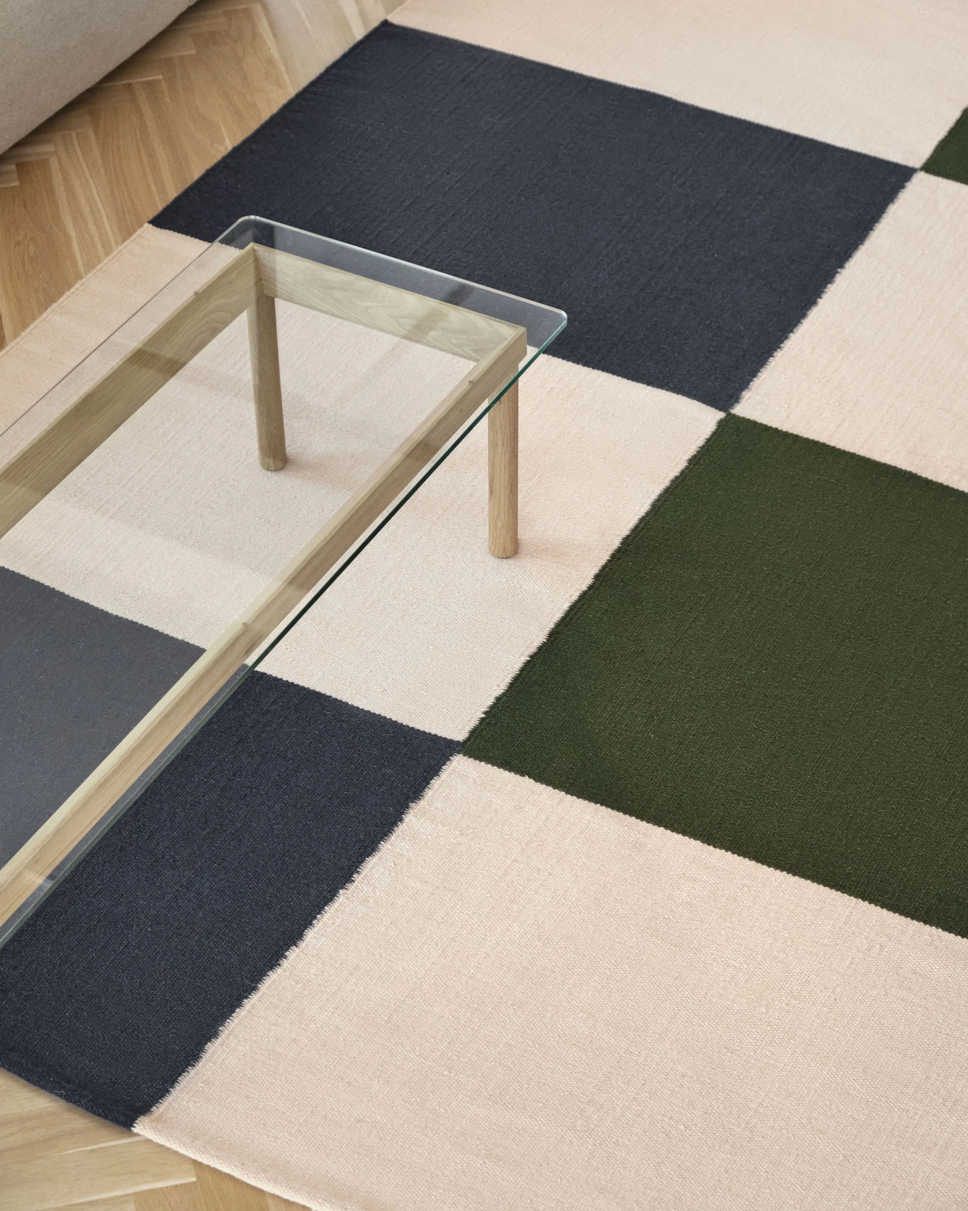 Ethan Cook Flat Works 170 x 240 Peach green check Ethan Cook Flat Works 170 x 240 Peach green check