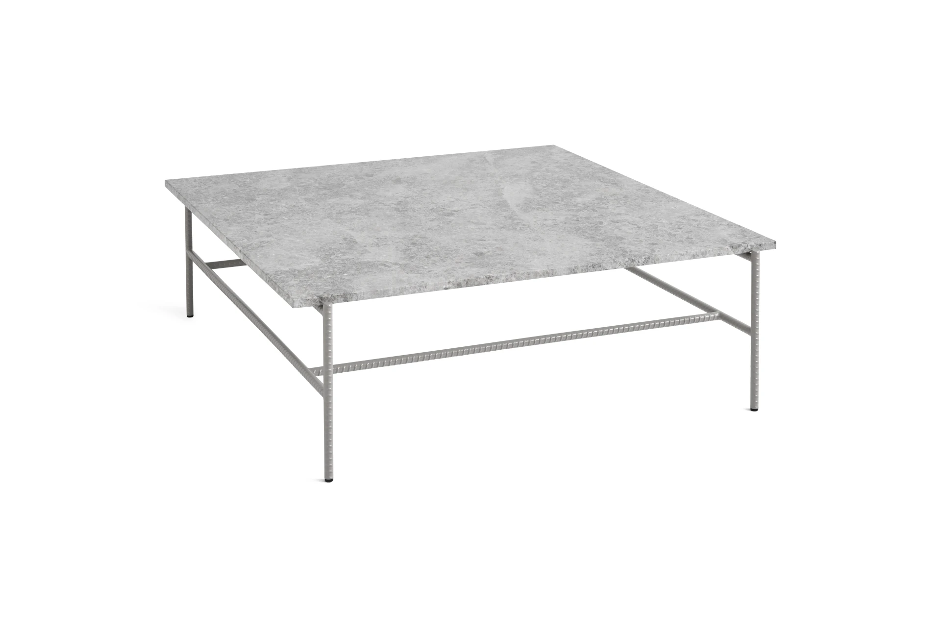 Rebar Square Coffee Table Fossil grey frame with Marble tabletop L80 x W84 x H33 