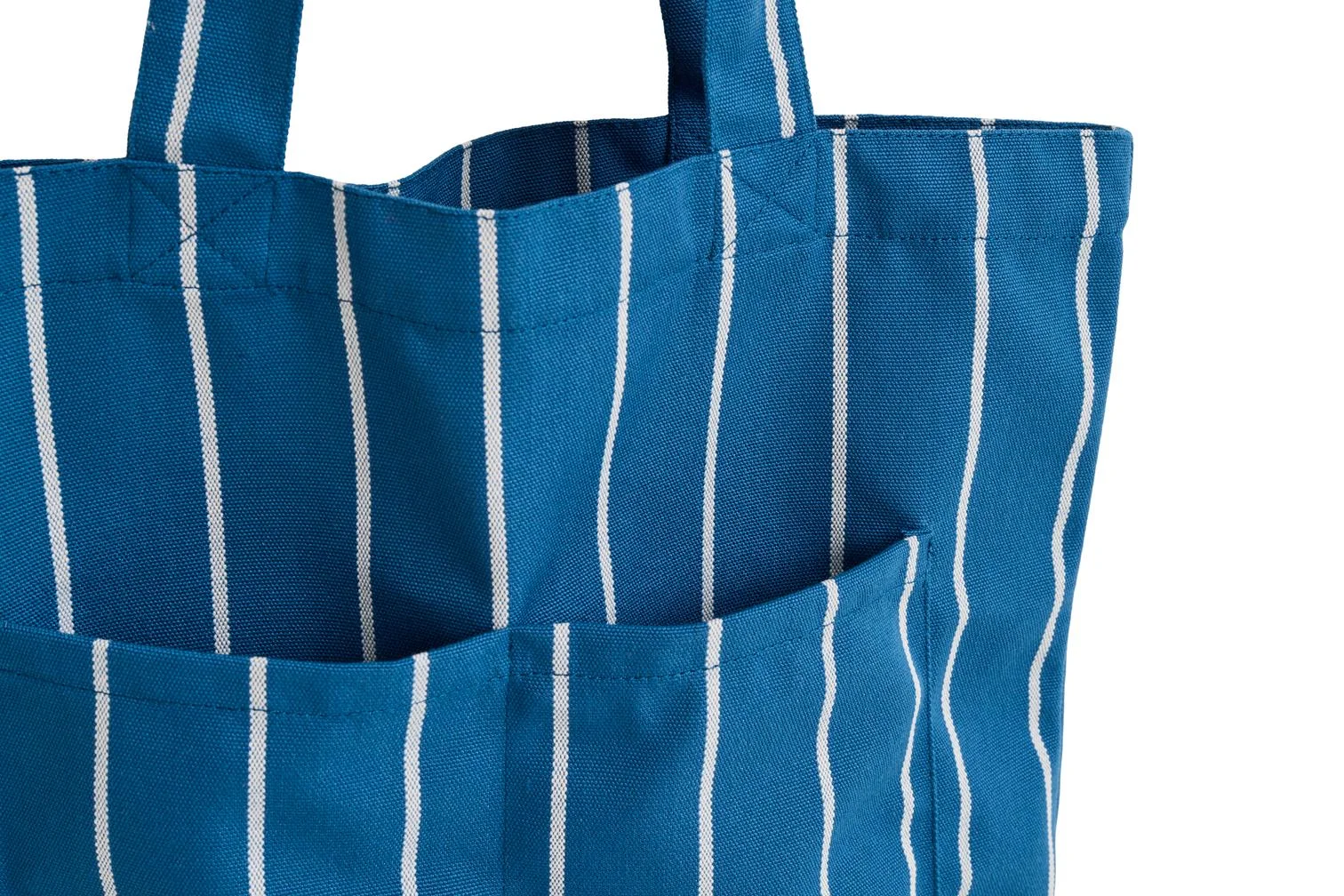Outdoor Market Tote Bag Medium Blue beige stripe