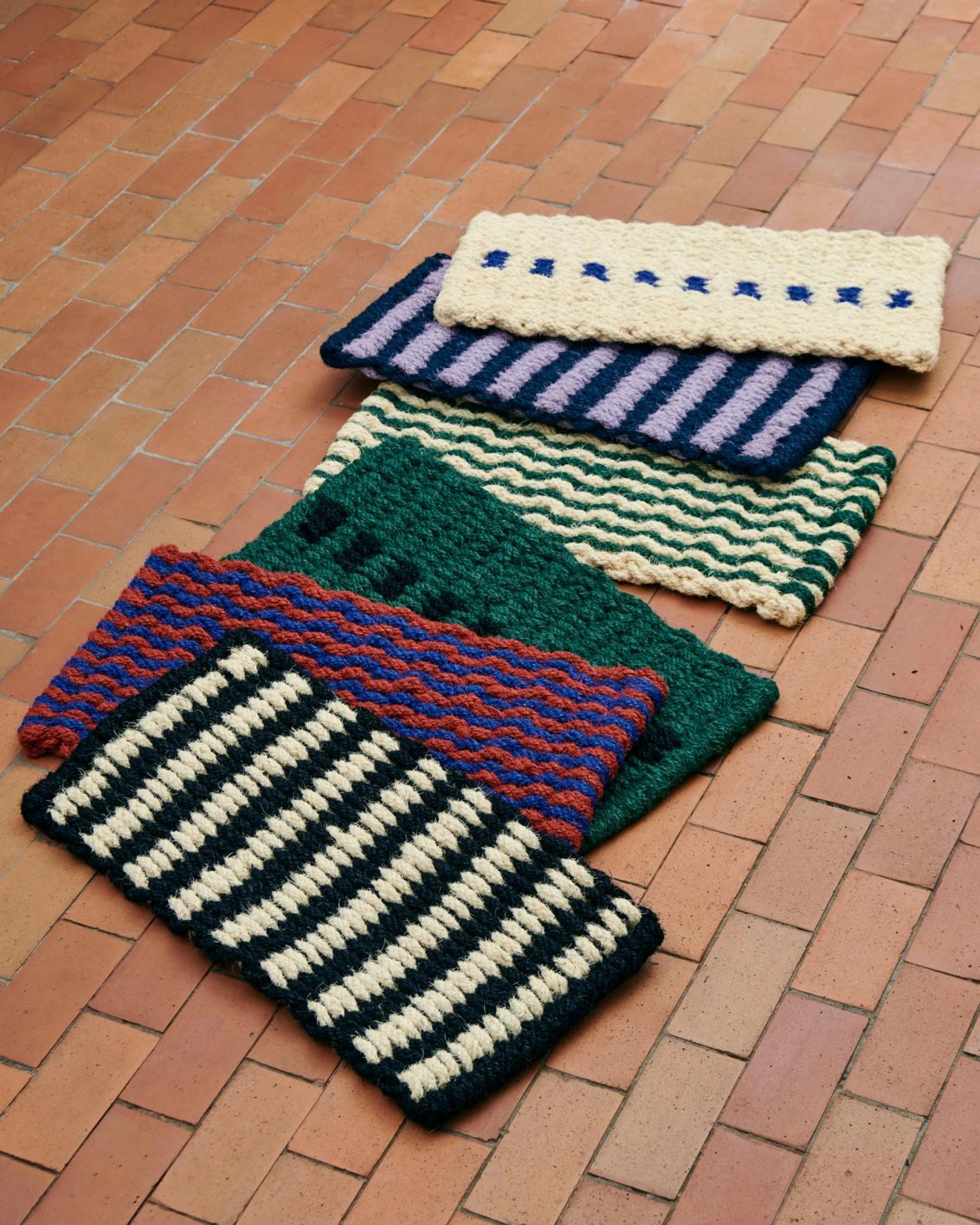 Coco Door Mat Dot White, blue
