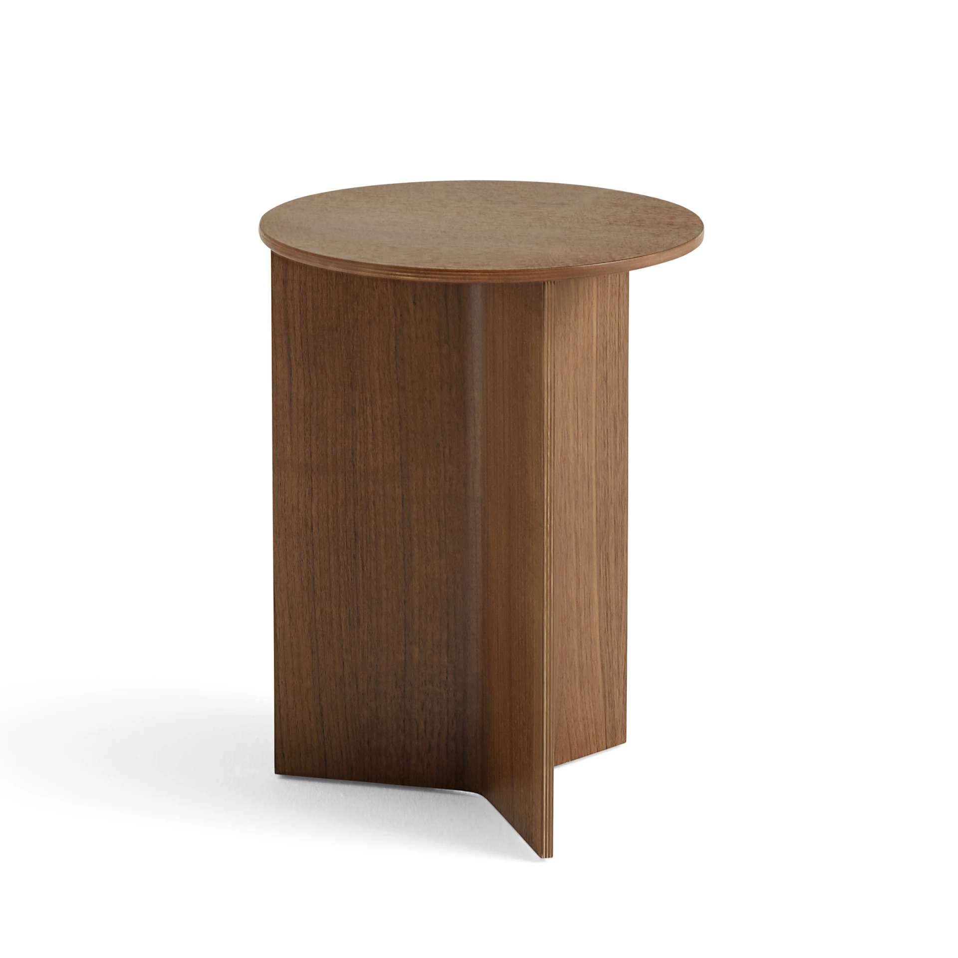 Slit Table Wood Round High Walnut