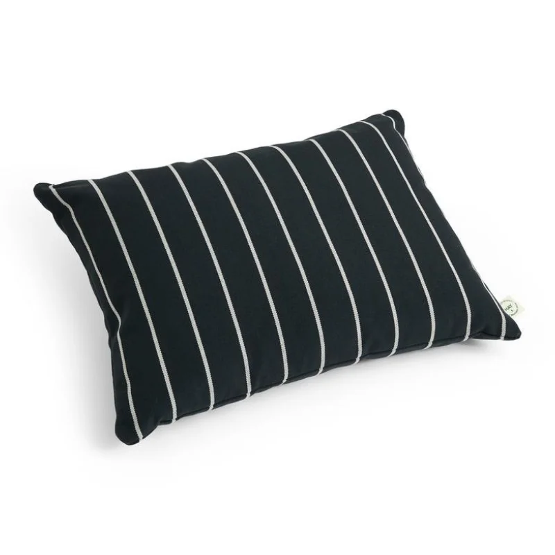 Outdoor Market Cushion Black beige stripe