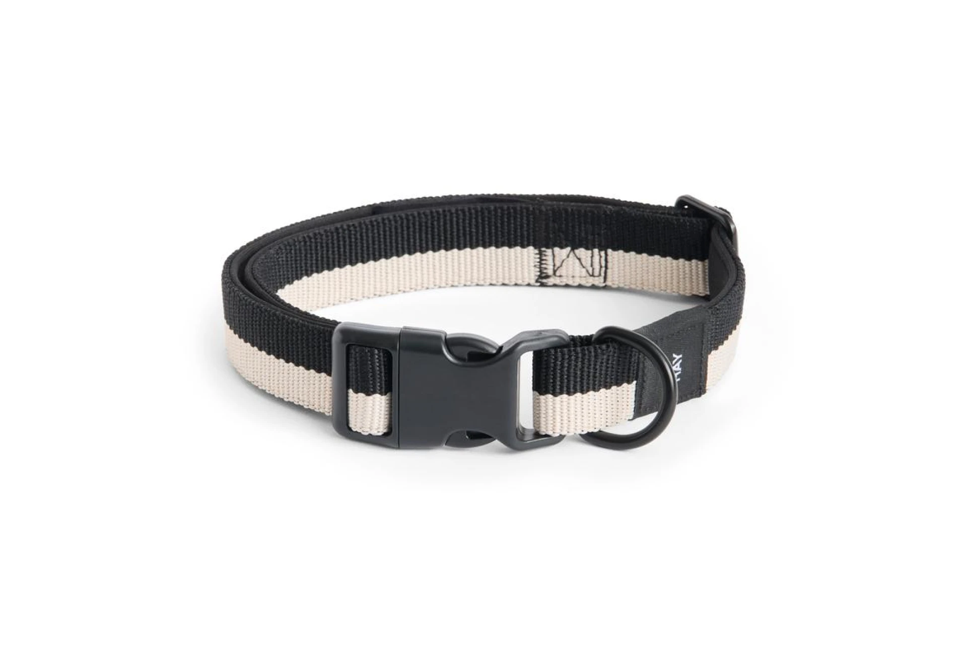 HAY Dogs Collar Flat M/L Black, white