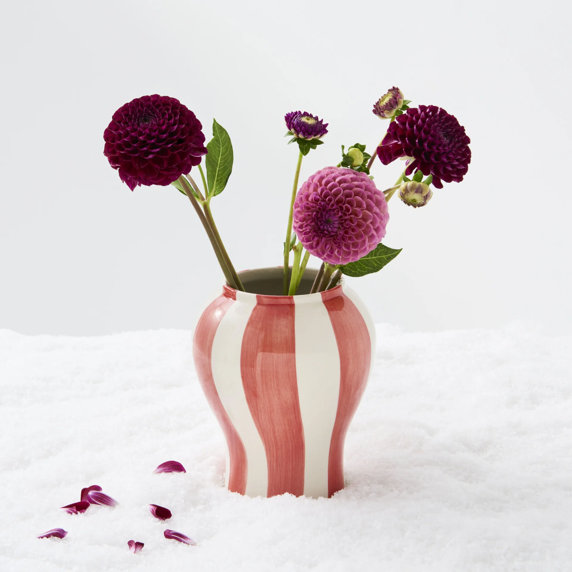 Sobremesa Stripe Vase S Red