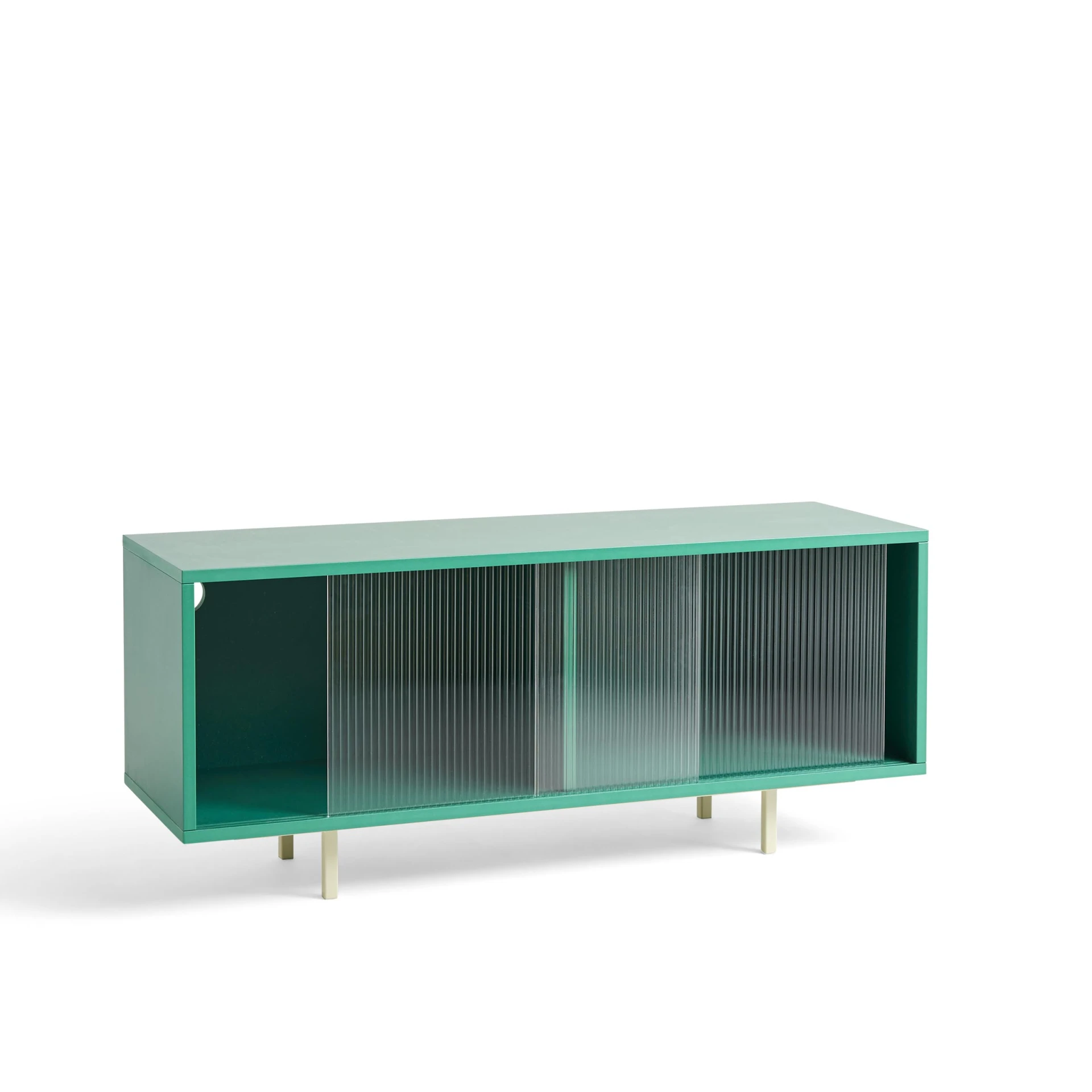Colour Cabinet Medium Dark mint Floor w. Glass doors