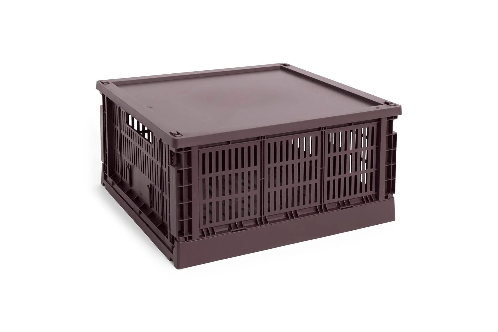 HAY Colour Crate Lid Plastic Large Square Bordeaux
