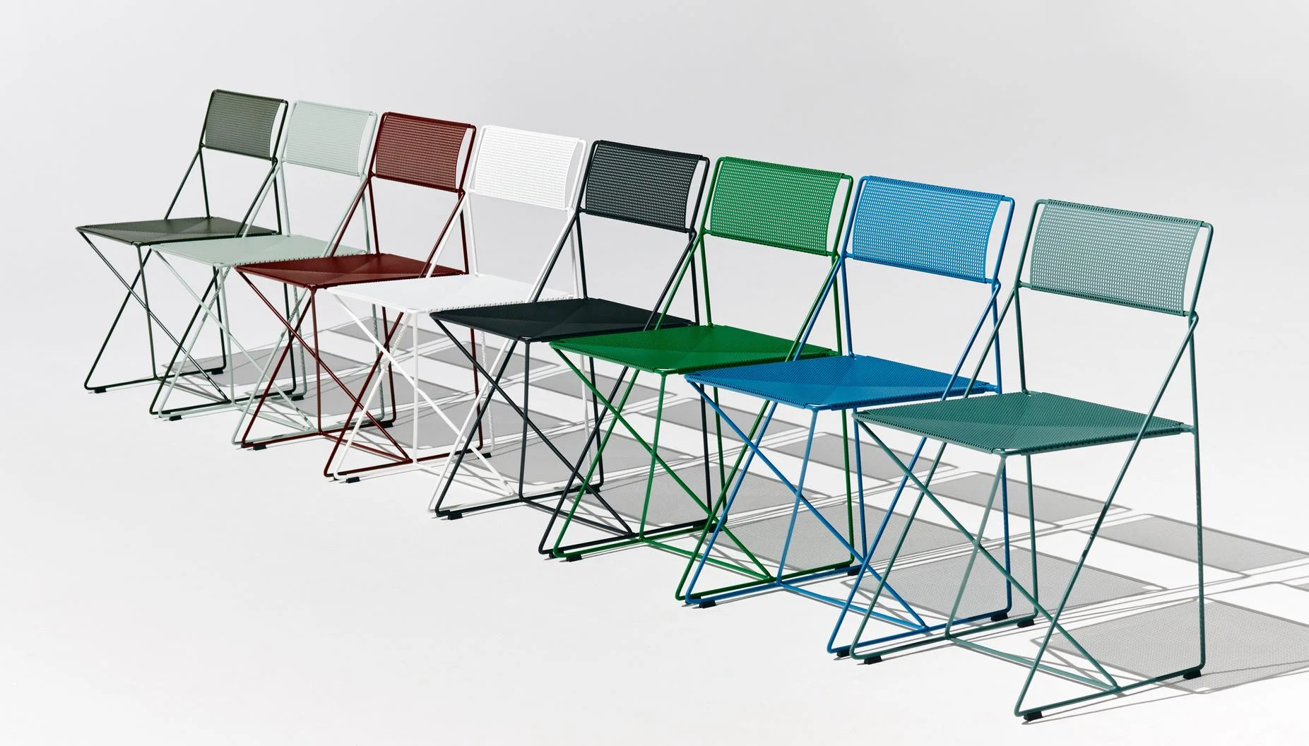 X-Line Chair Iron red powder coated steel base-Iron red powder coated seat/back