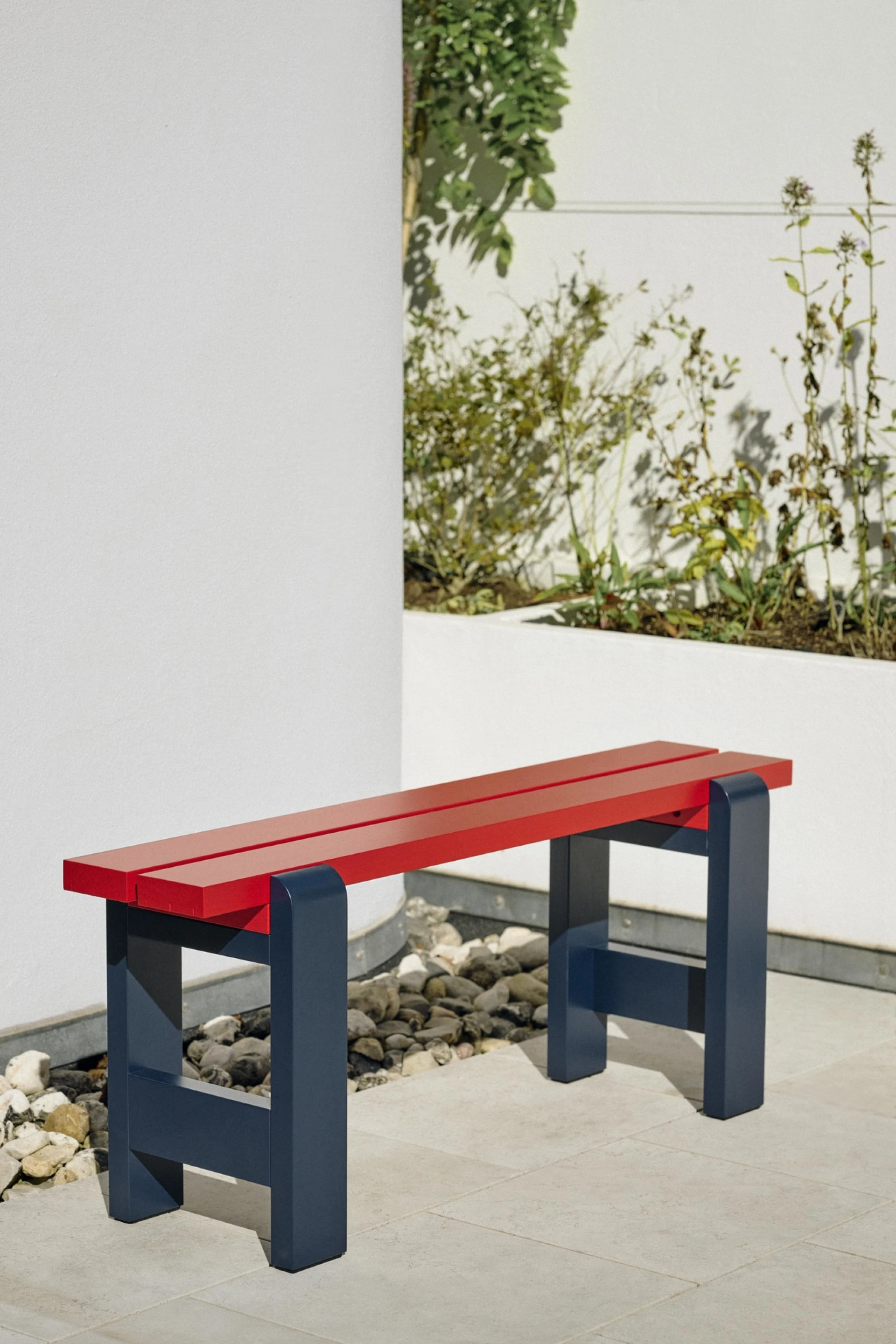 Weekday Bench Duo Wine red, Steel blue