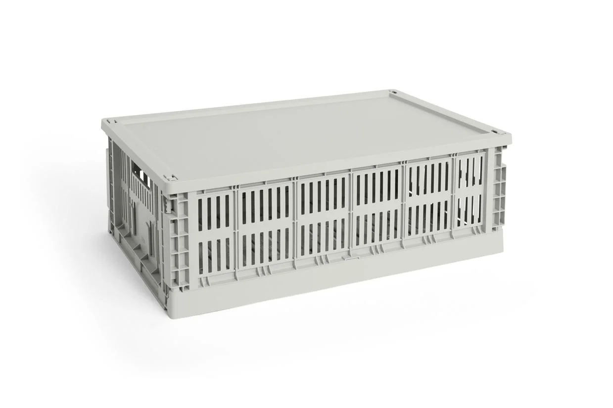 HAY Colour Crate Lid Plastic Large Grey