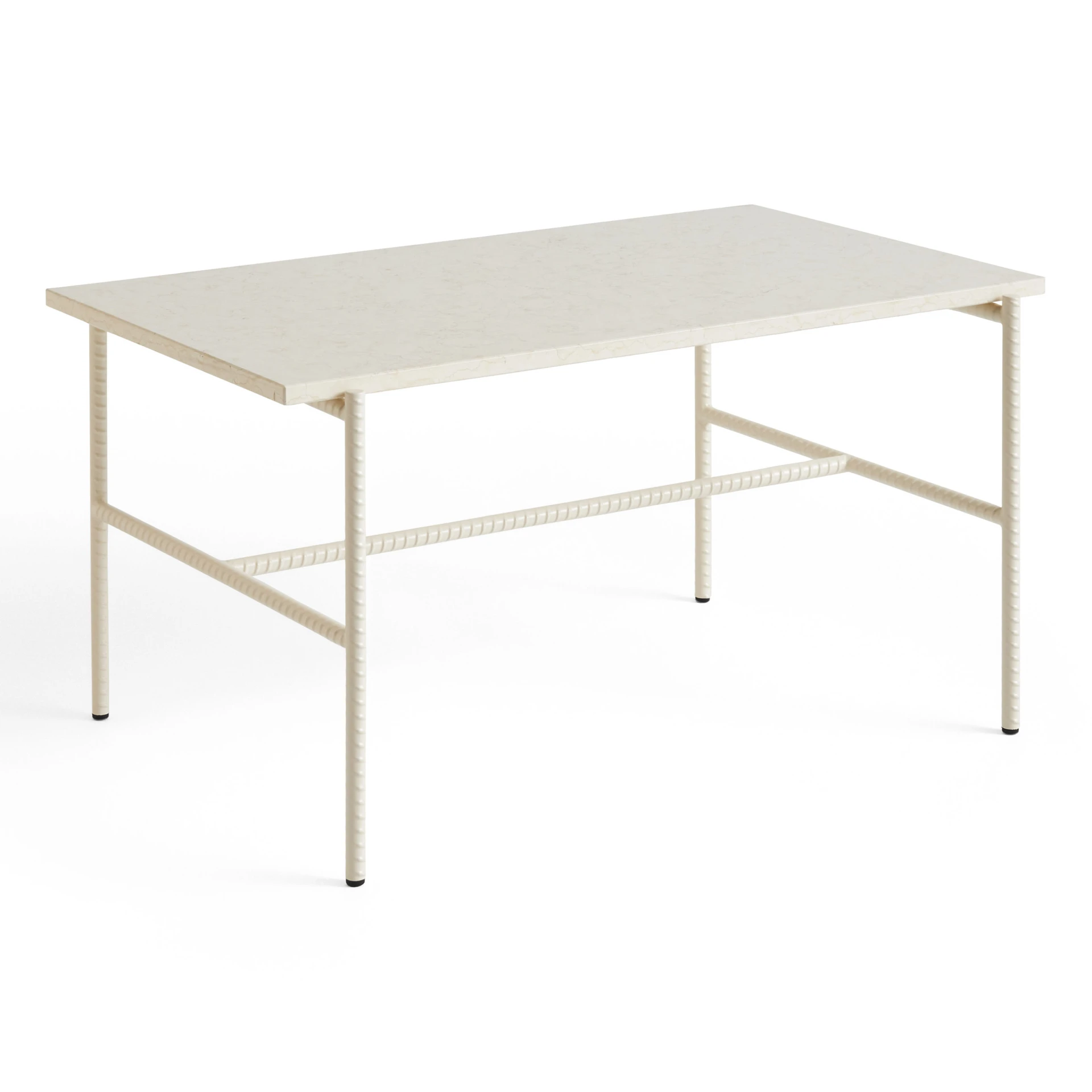 Rebar Rectangular Coffee table alabaster frame with Marble tabletop L80 x W49 x H40.5 