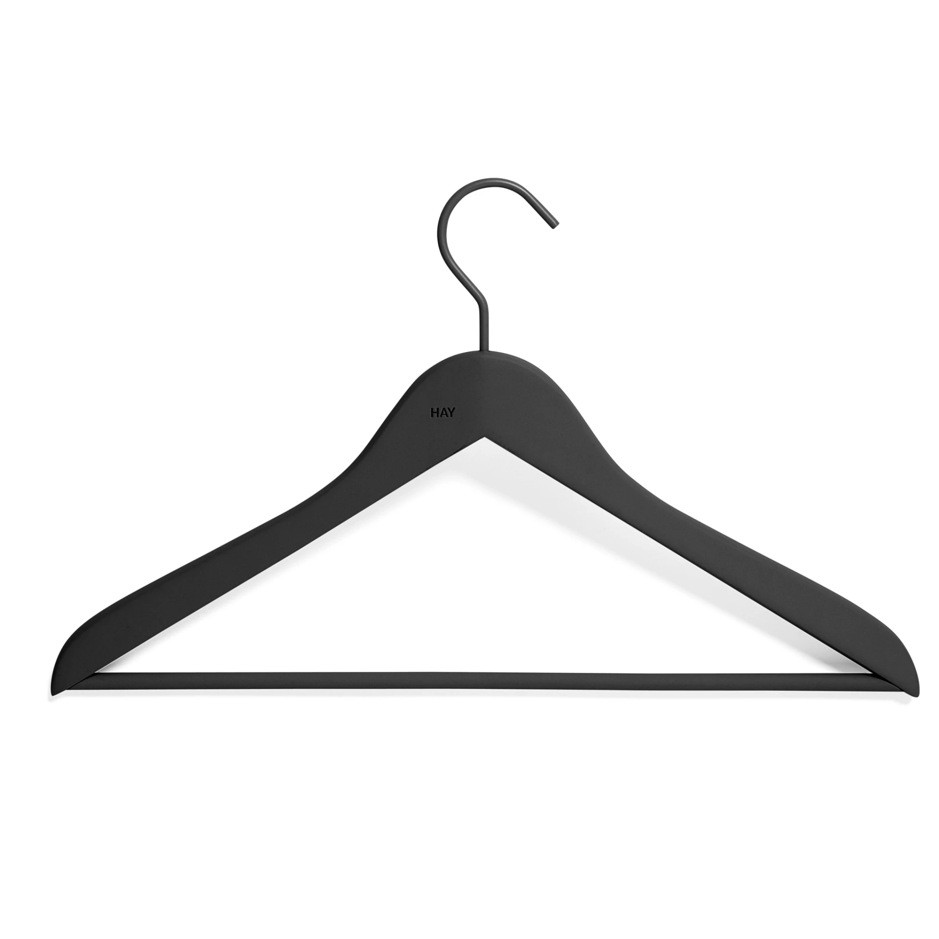 Soft Coat Hanger with Bar Set of 4 Slim Black