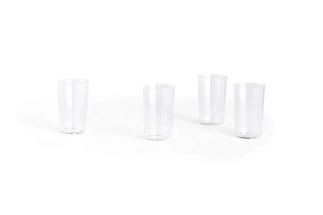 Angle Glass Set of 4 Medium H10 Clear