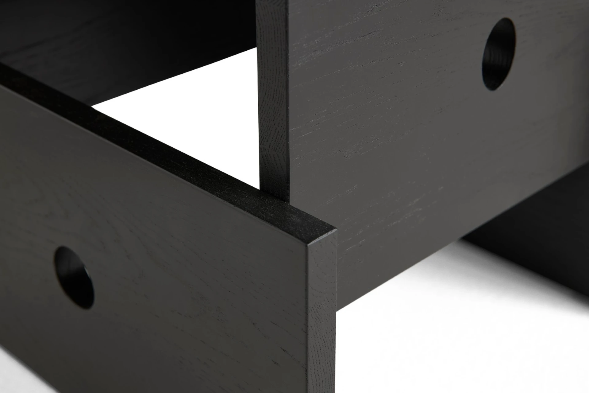 Wood Box Coffee Table Black water-based lacquered oak