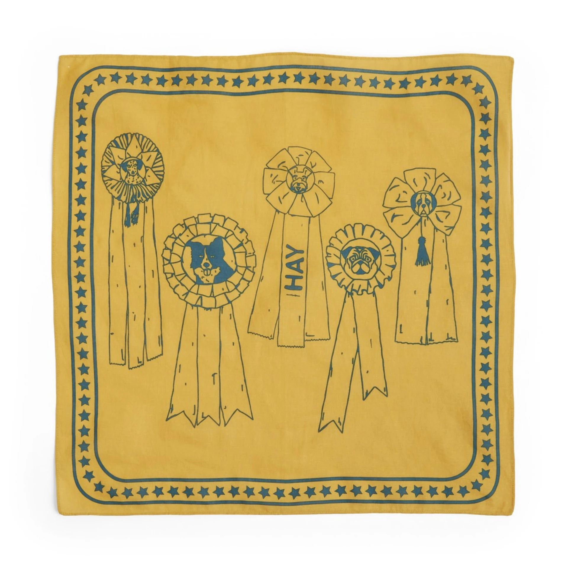 HAY Dogs Scarf 55 x 55 Ochre