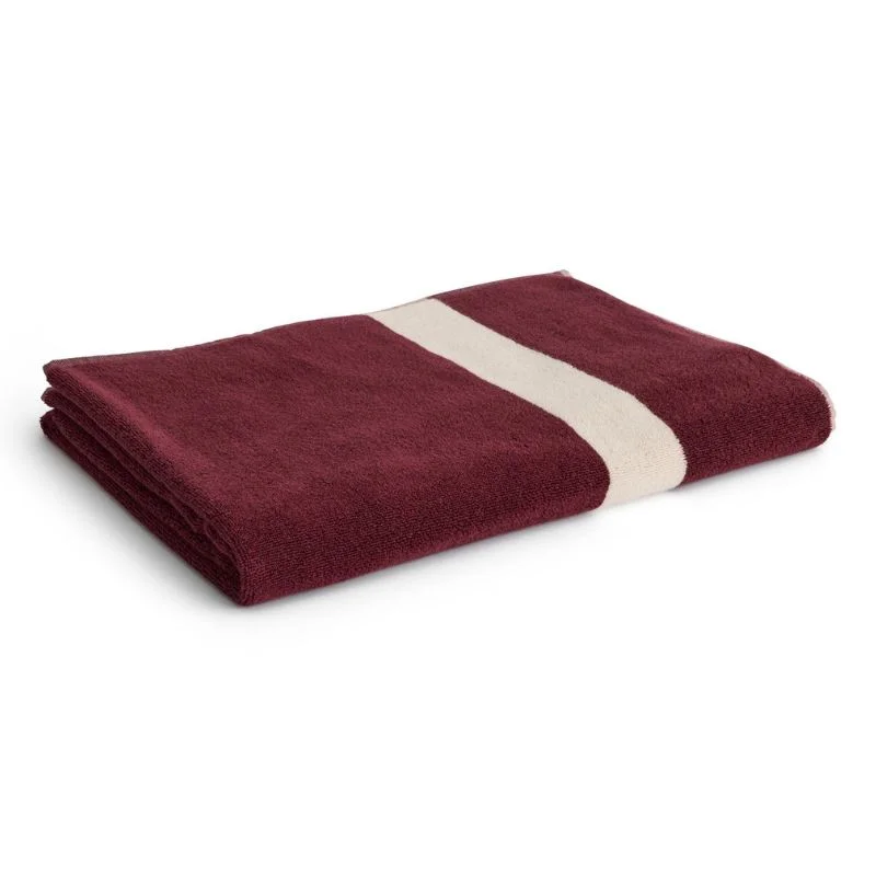 Stripe Bath Sheet Burgundy