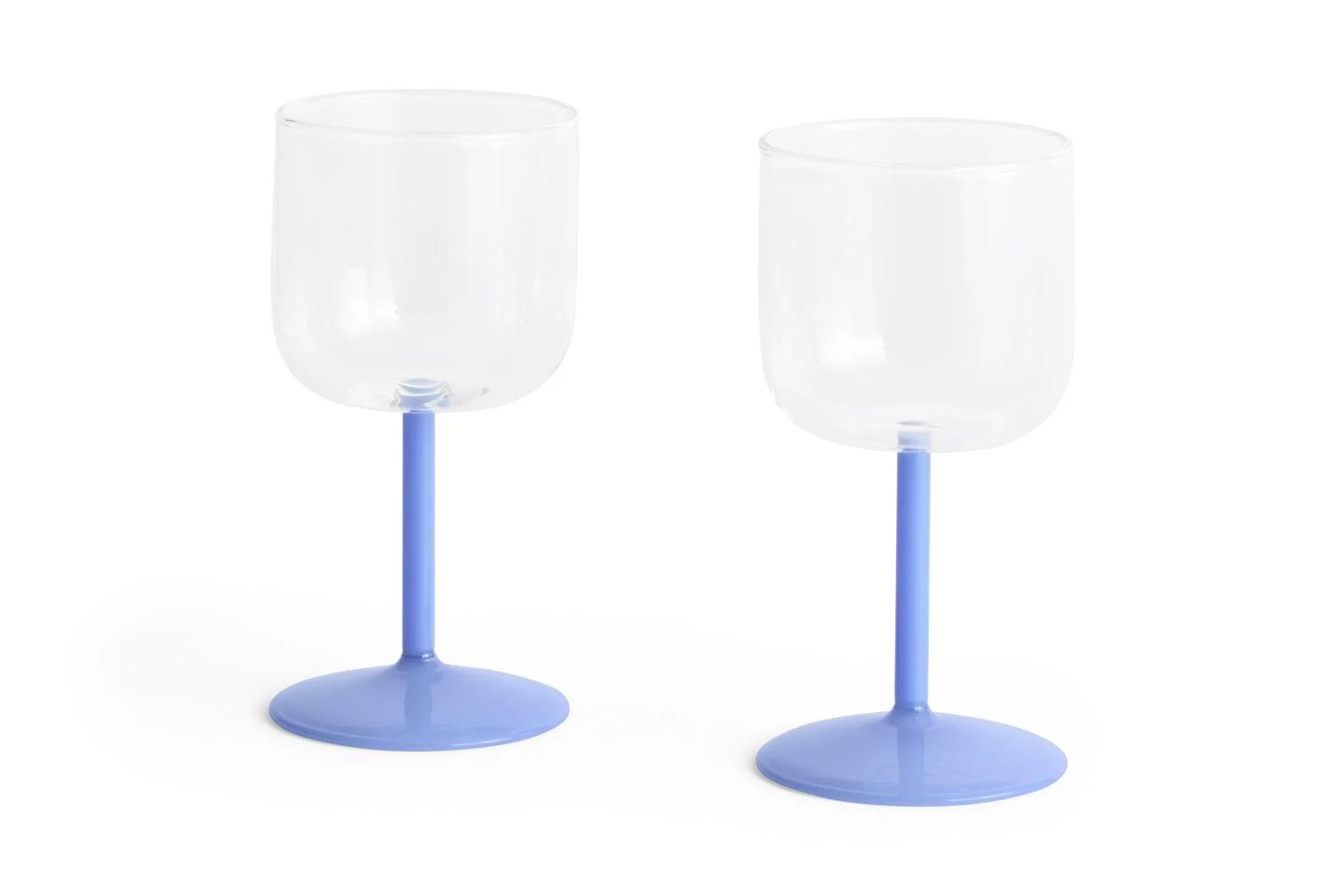 Tint Wine Glass Set of 2 Clear and jade light blue