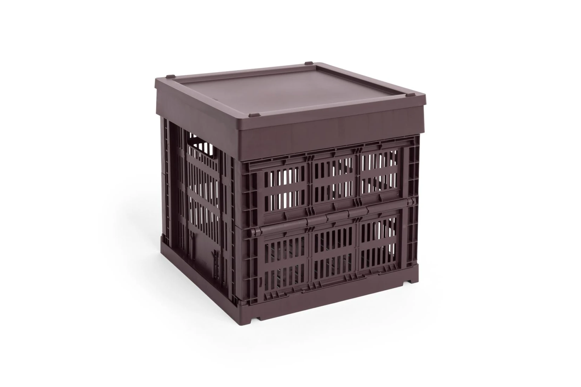 HAY Colour Crate Lid Plastic Medium Square/Cube Bordeaux