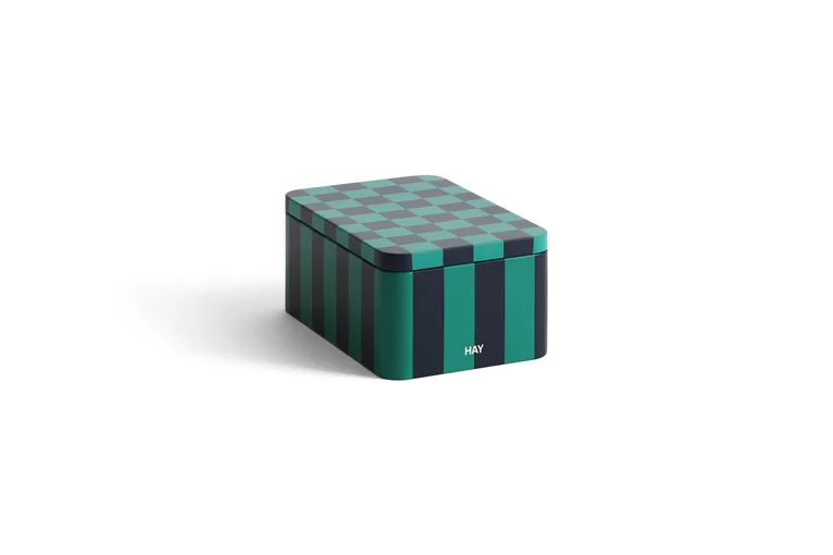 Tin Container Small Green and dark blue