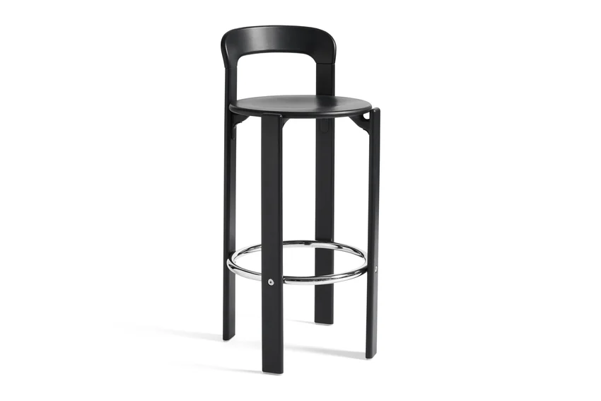 Rey Bar Stool High Deep Black set of 2 OUTLET