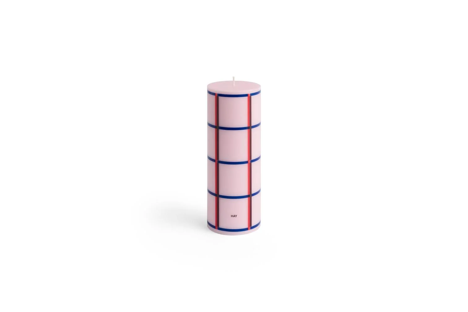 Column Candle Medium Light pink, red, bordeaux and dark blue