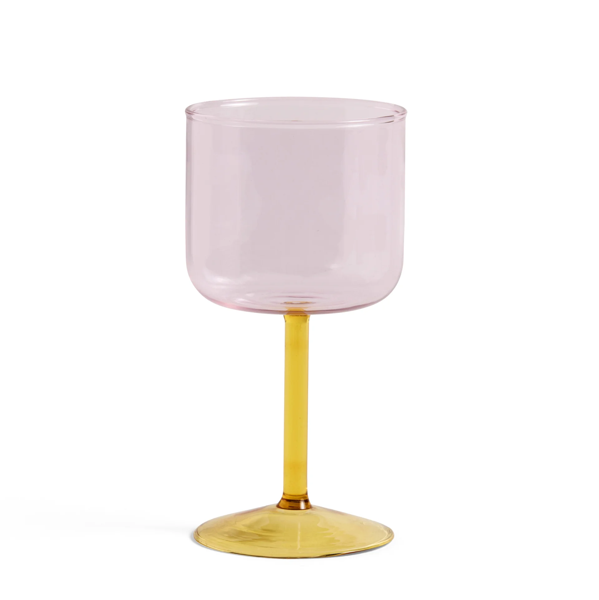 Tint Wine Glass Set of 2 Pink and yellow