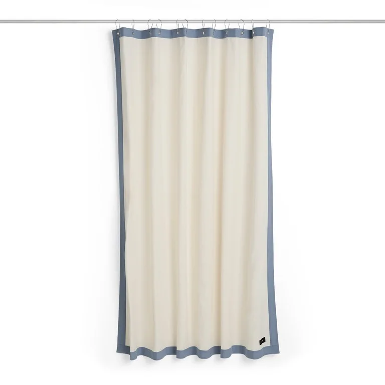Outline Shower Curtain Cream and blue