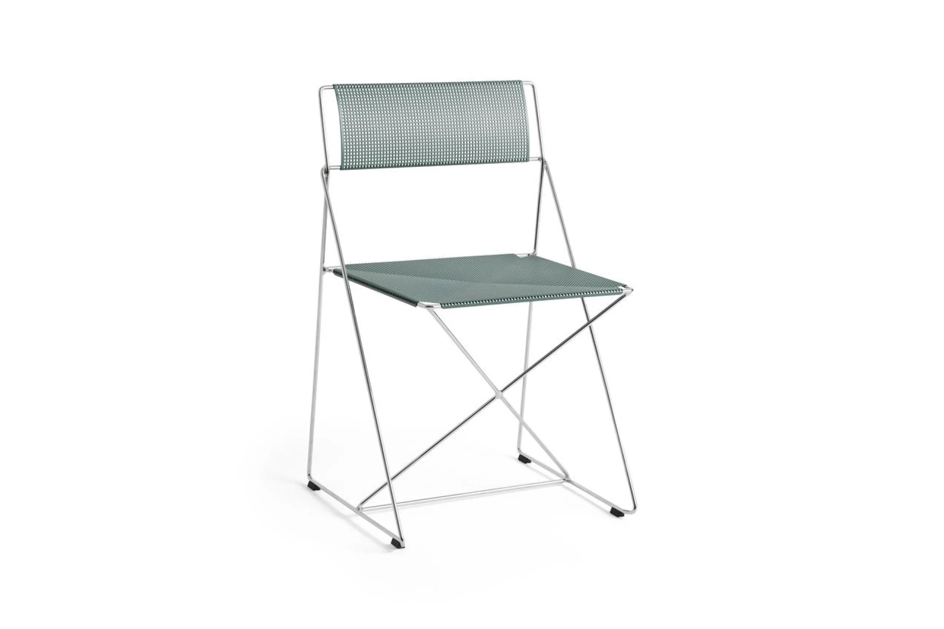 X-Line Chair Chromed base Indoor - Moss powder coated seat/back