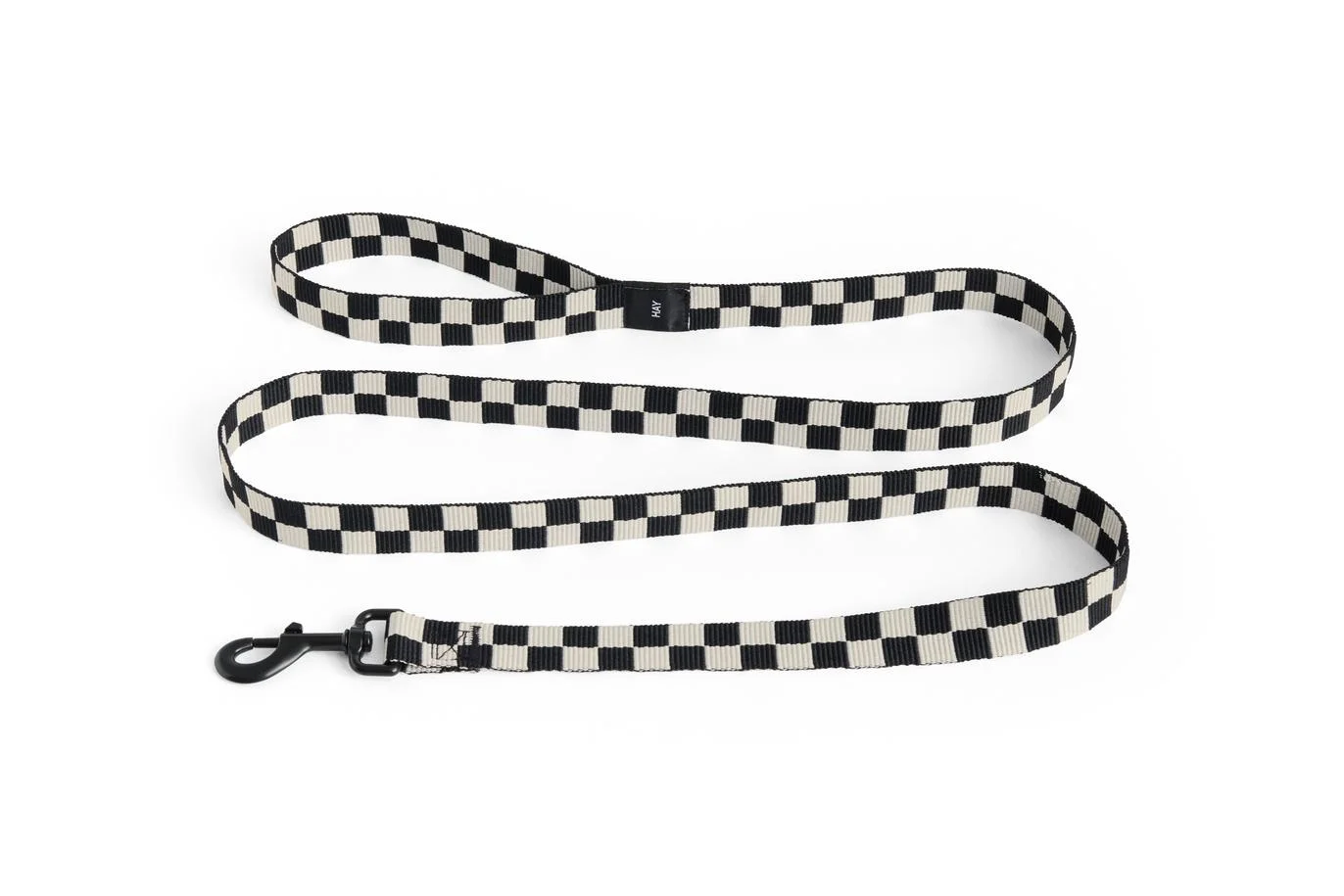HAY Dogs Leash Flat Check M/L Black, white