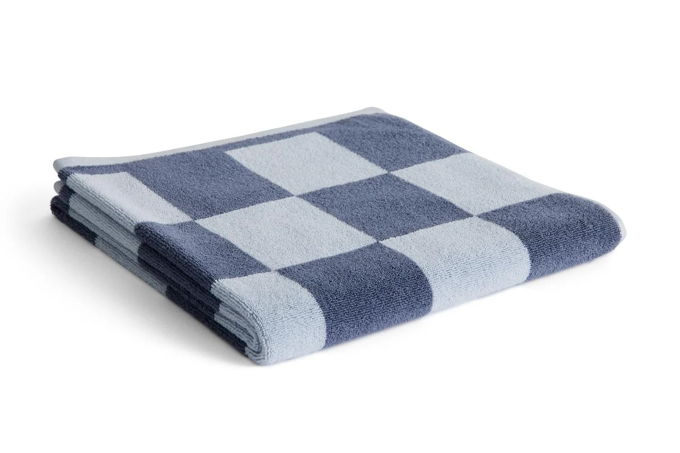 Check Bath Towel Steel blue