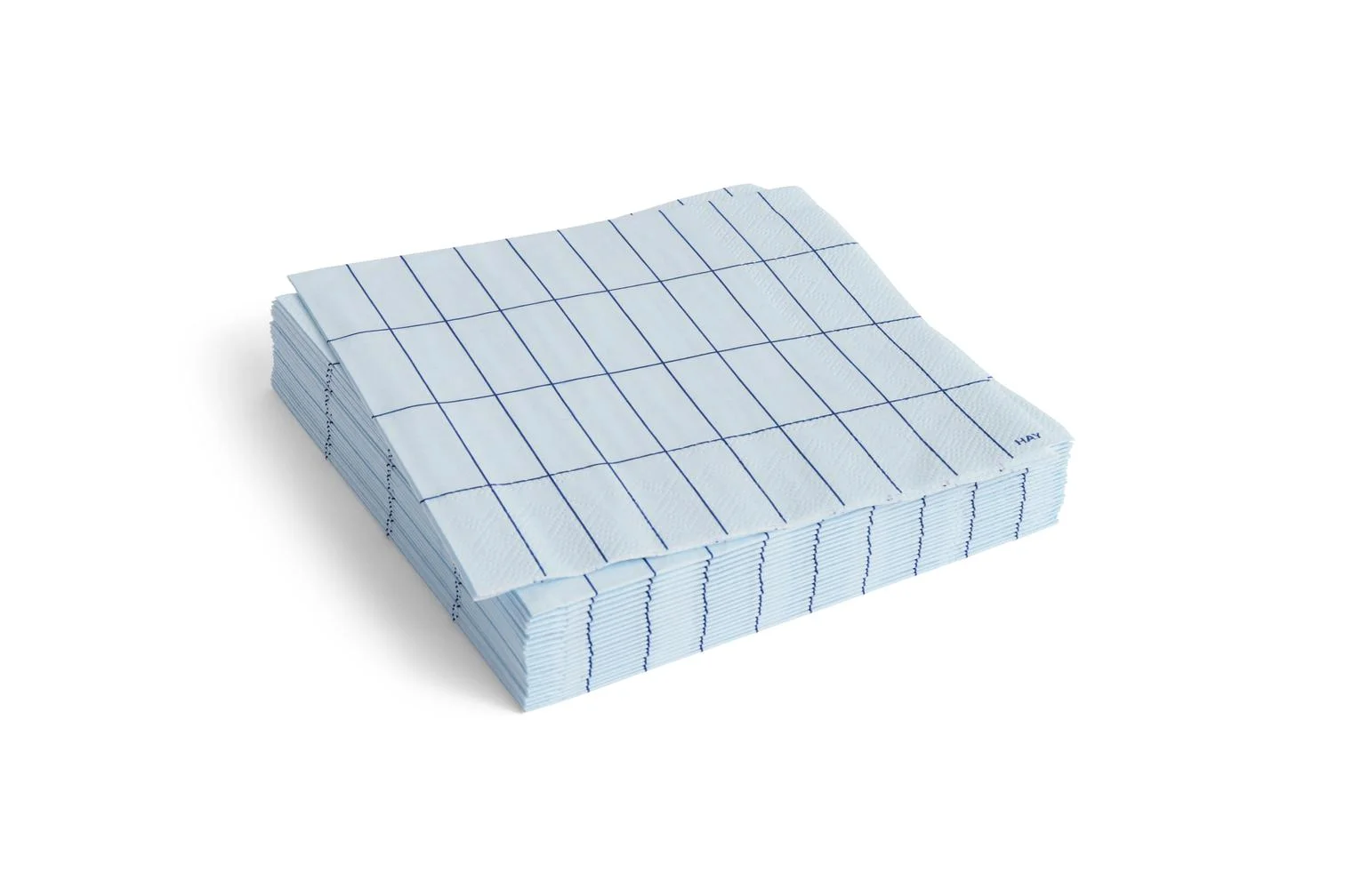 Pattern Napkins Set of 20 Lunch Off-white and blue grid