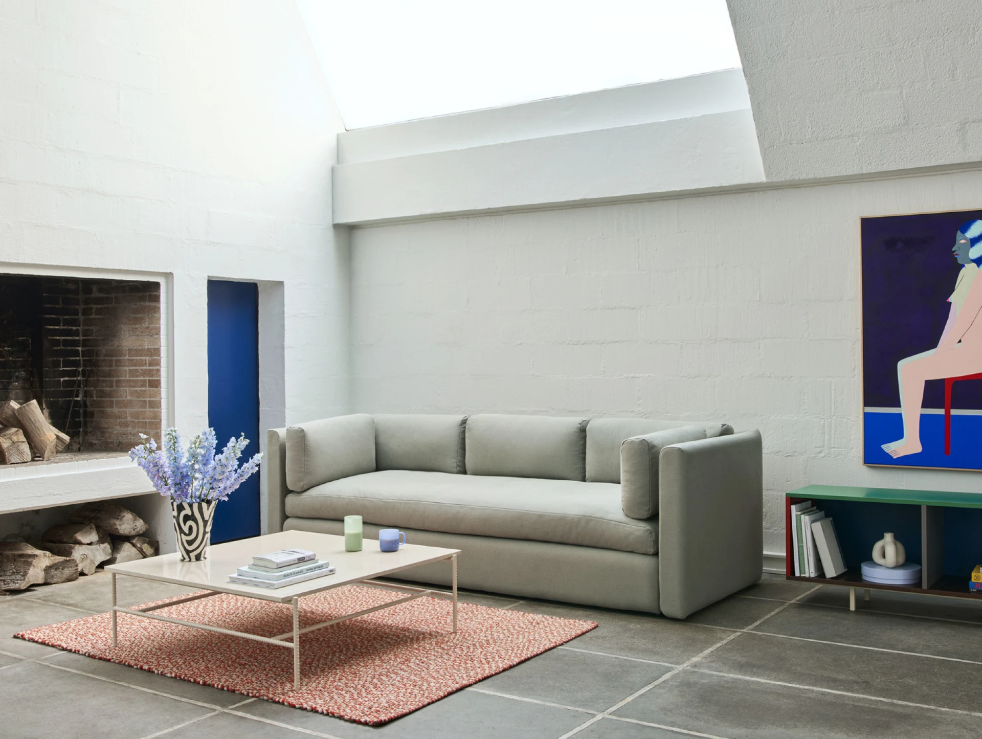 Rebar Square Coffee Table Alabaster frame with Marble tabletop L80 x W84 x H33 