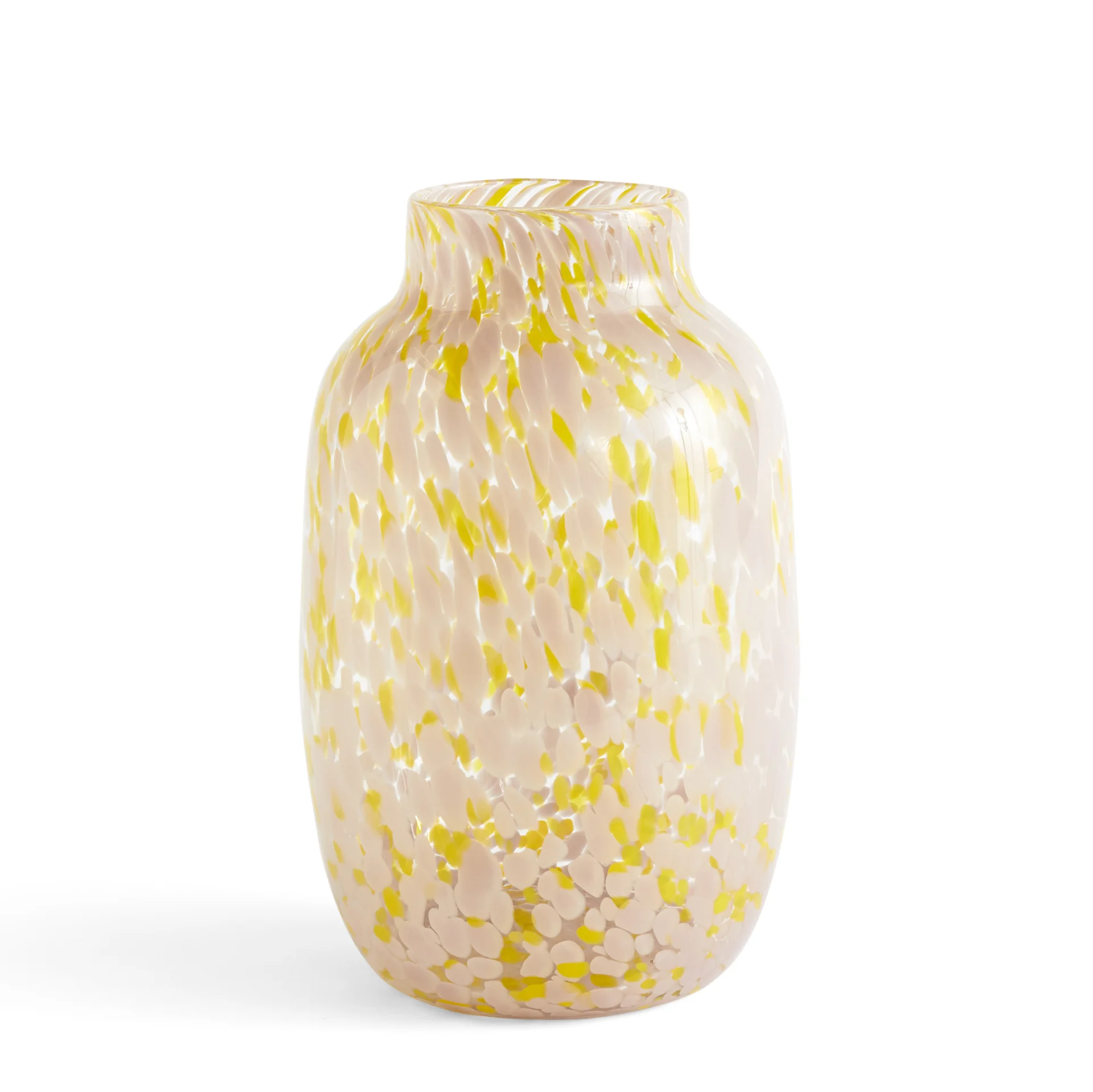 Splash Vase Round L Light pink and yellow