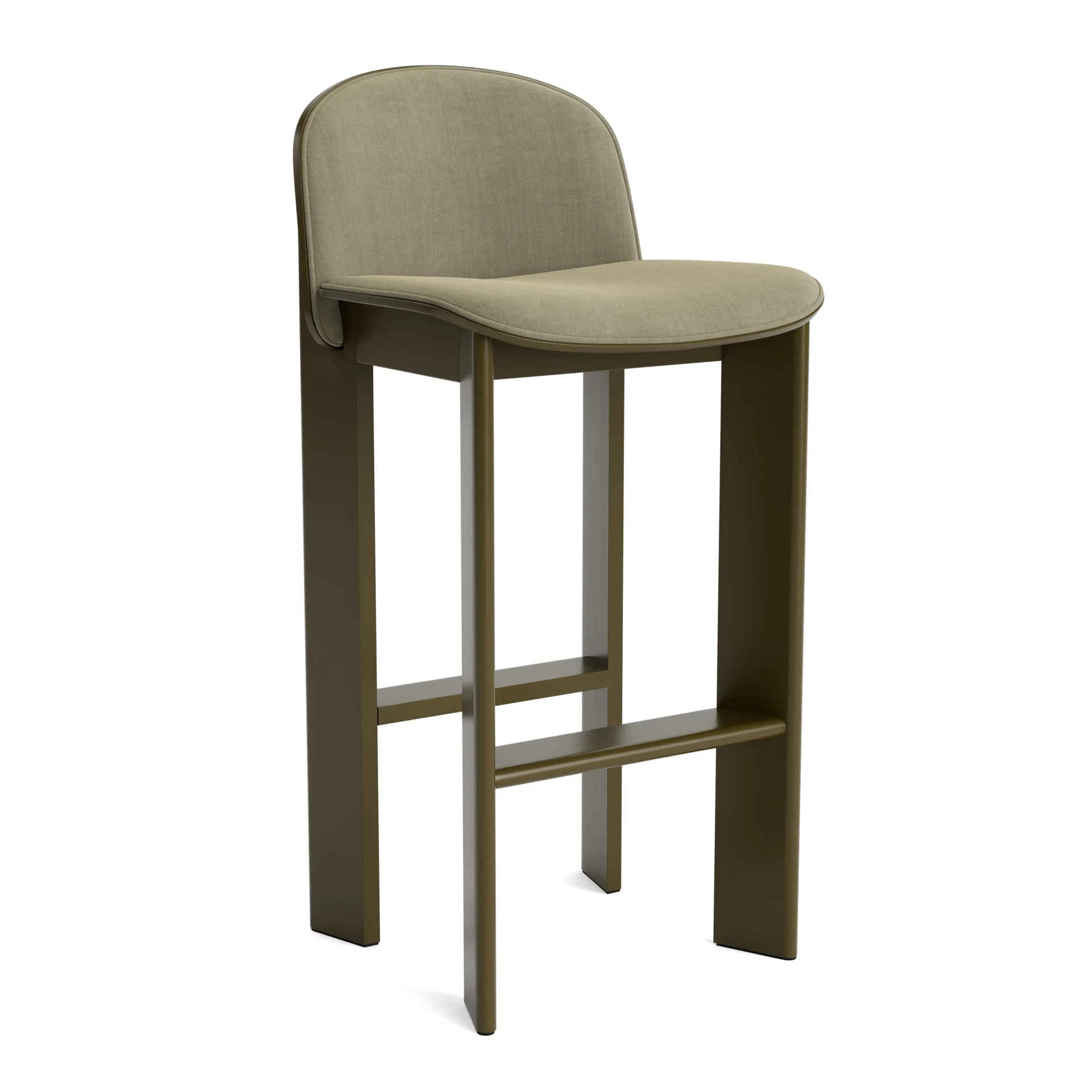 Chisel 35 Bar stool  with Backrest Front Upholstery