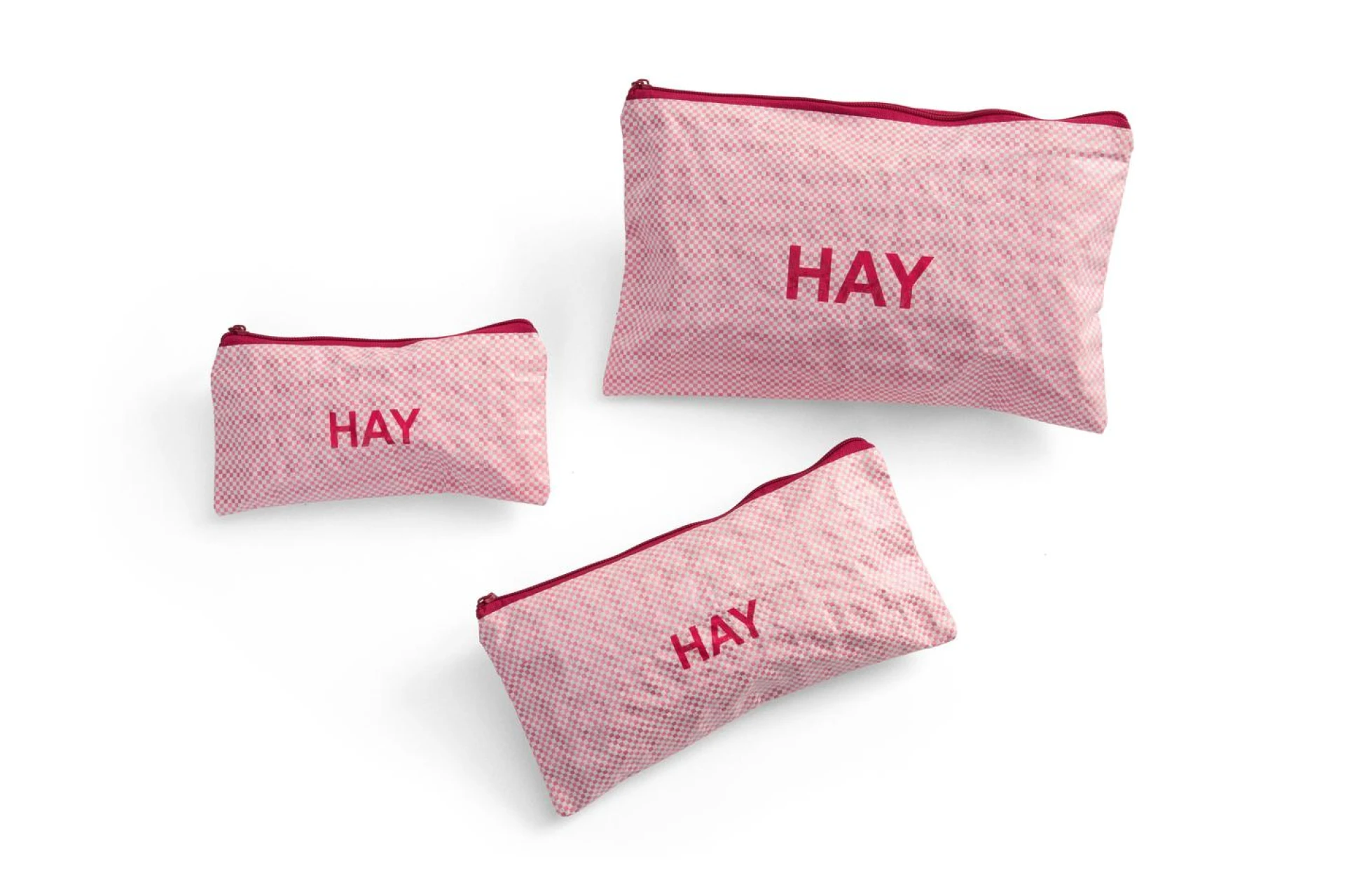 Candy Mono Wash Bag Flat Set of 3 Light pink