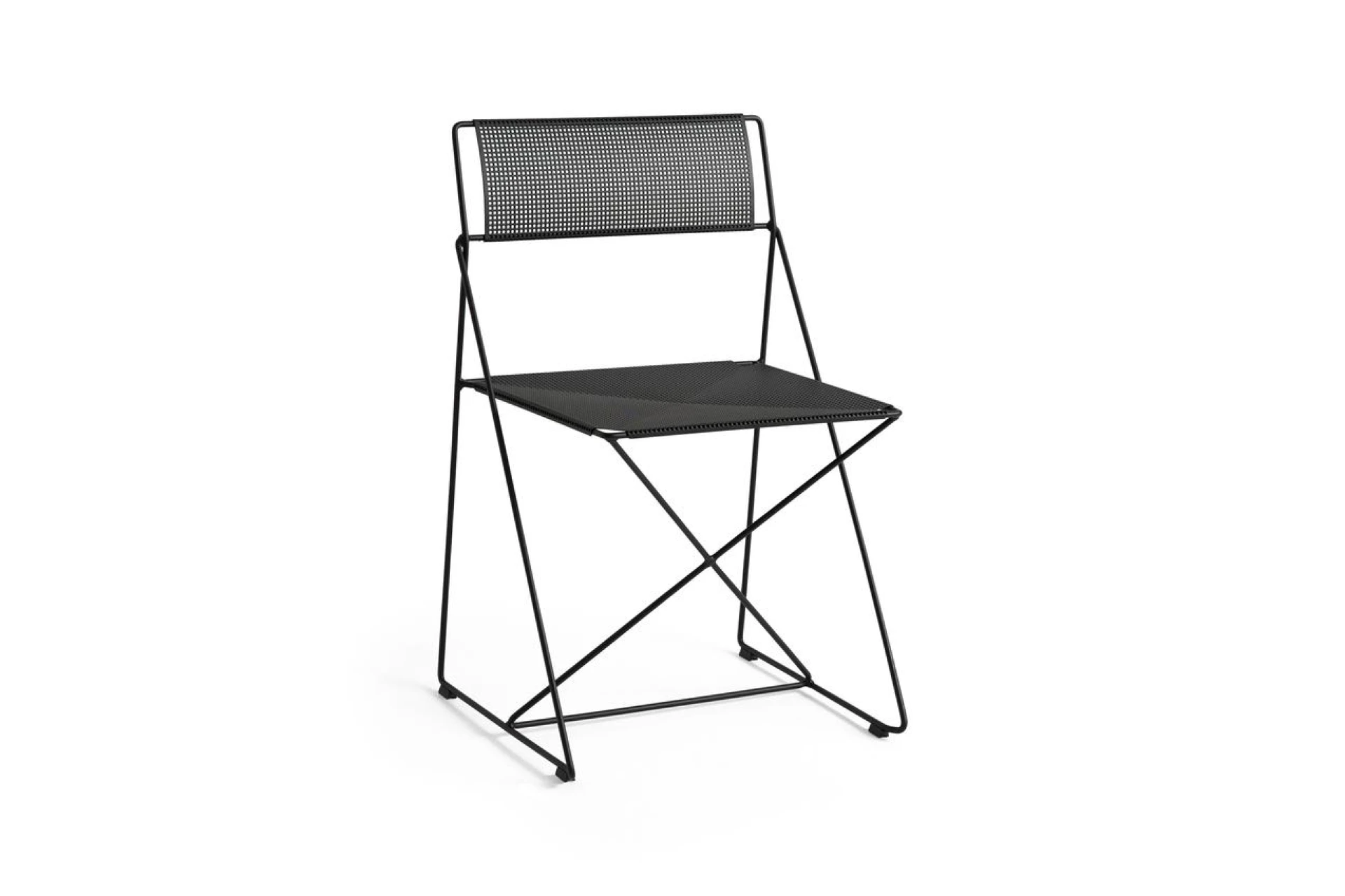 X-Line Chair Galvanised base - Black powder coated seat/back